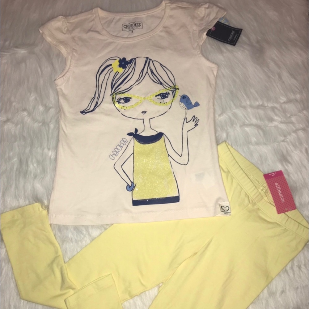 ⭐️ Cherokee Girls T-shirt & pants set Sz 8